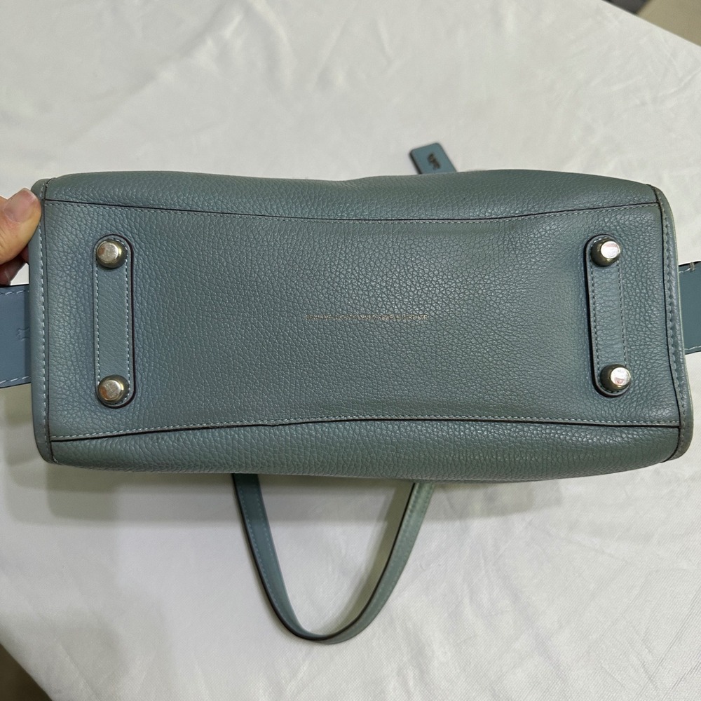 COACH 1941 Rogue 31 Slate Blue Glovetanned Pebble Leather Satchel Bag 38124 - Picture 11 of 16